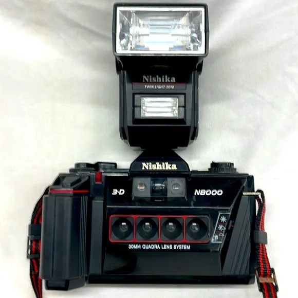 Nishika vintage 3-D N8000 twin flash 3010 film camera flash 30mm